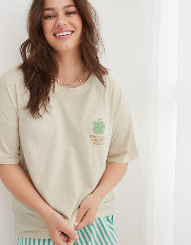 Aerie Oversized Graphic Boyfriend T-Shirt | Aerie