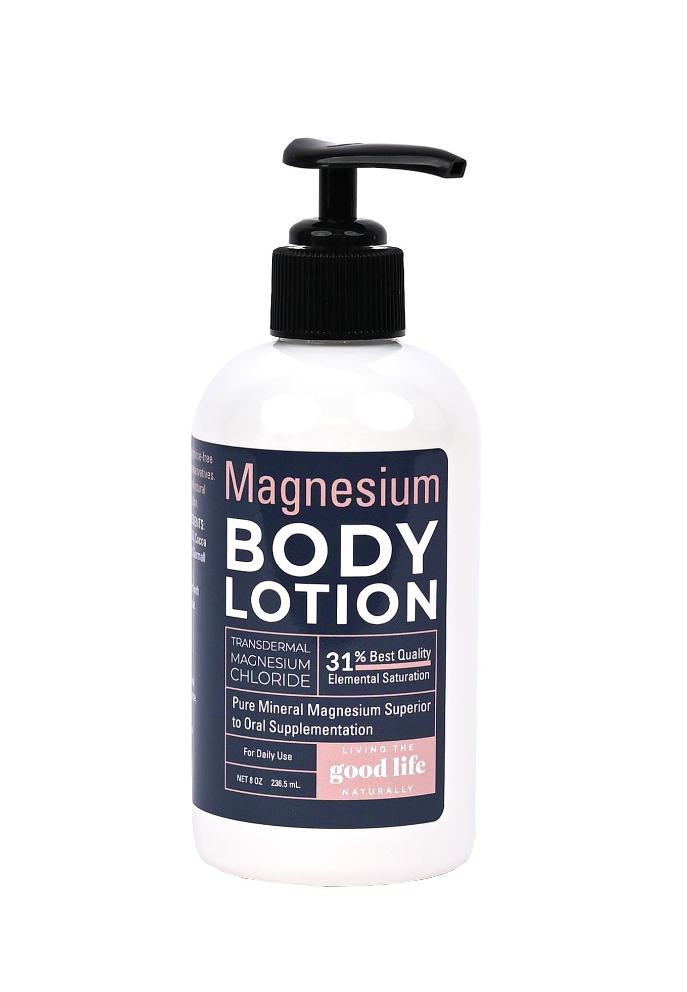 living the good life naturally Magnesium Body Lotion - Zechstein Magnesium - Paraben Free - Handm... | Amazon (US)