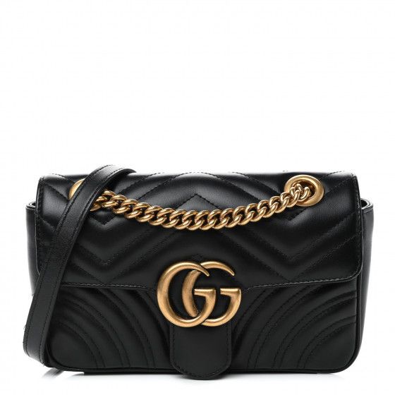 GUCCI

Calfskin Matelasse Mini GG Marmont Shoulder Bag Black | Fashionphile