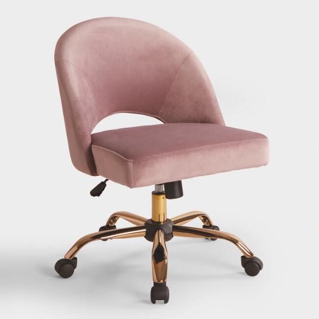 Mauve Velvet Cosmo Upholstered Office Chair | World Market