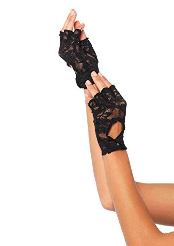 Leg Avenue Women's Keyhole Lace Fingerless Gloves Costume Accessories, Black, One Size US | Amazon (US)