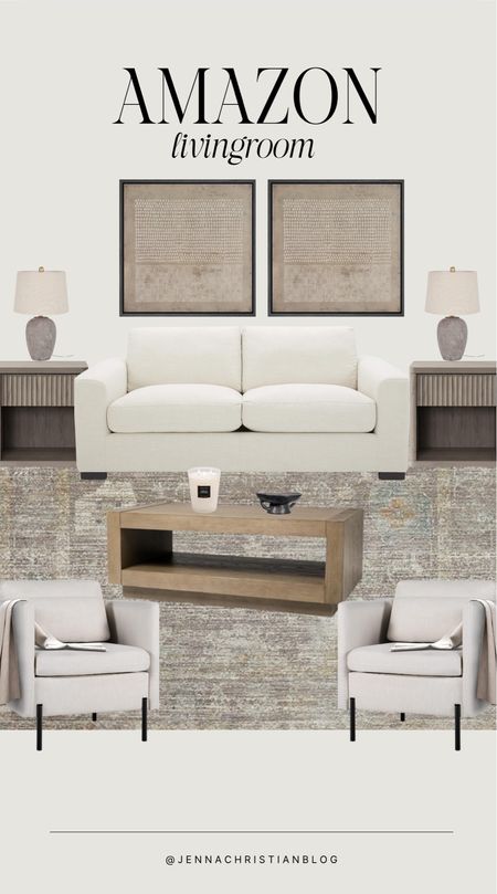 Living room design, all from Amazon.




Wall art, couch, area rug, table lamp, accent chairs, large candle, accent bowl, coffee table

#LTKHome