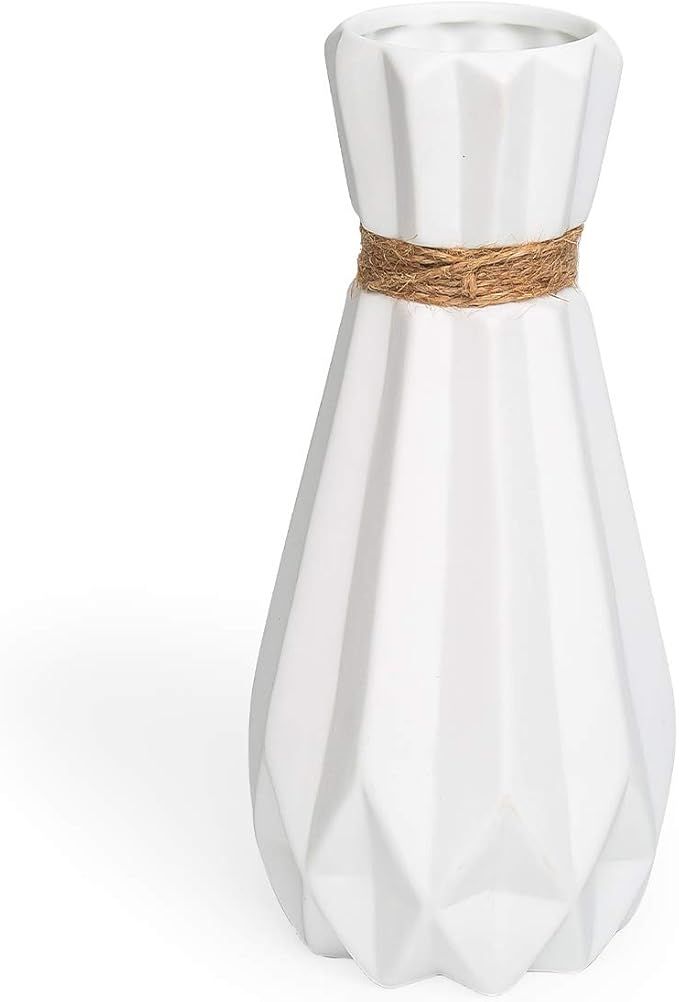 Samawi 12" White Ceramic Vase Home Decor Modern Vase Floor Vase White Vase for Decor Tall White V... | Amazon (US)