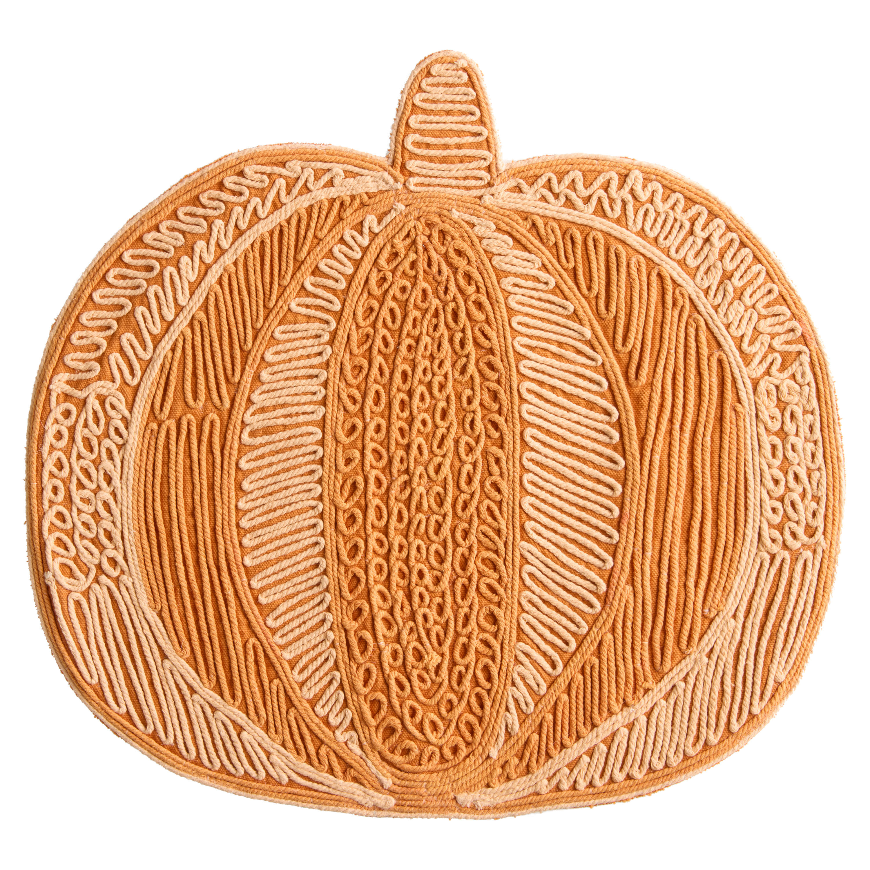 Orange Pumpkin Shaped Embroidered Placemat | World Market