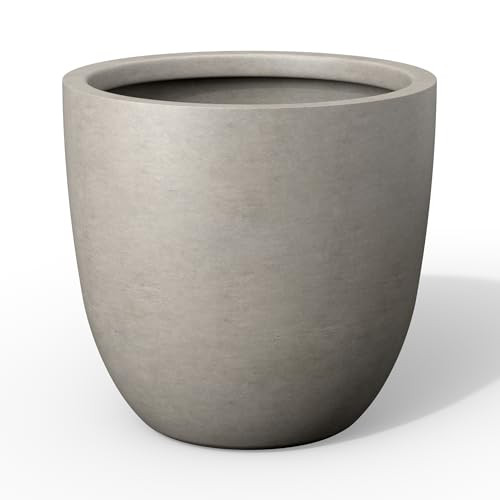 Kante 18 Inch Dia Round Concrete Planter, Indoor Outdoor Large Plant Pot with Drainage Hole and Rubber Plug for Home Patio Garden, Weathered Concrete | Amazon (US)