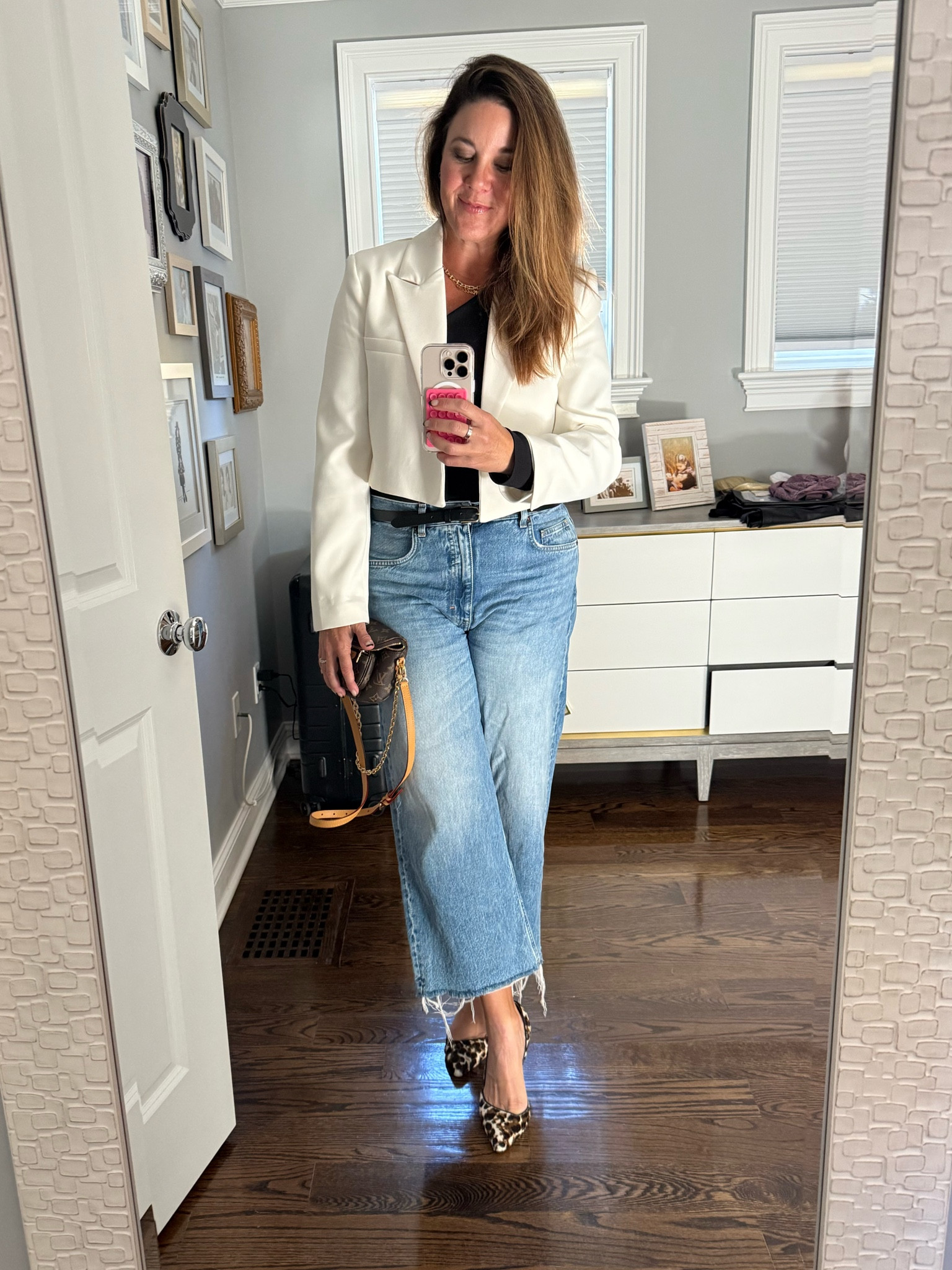 These wide leg crop jeans have quickly become my favorite pair! 

The shoes and blazer aren’t new, so check out some similar styles I’ve linked for an easy #ootd #cropblazer #meandem #cropjeans #wideleg 

#LTKShoeCrush #LTKOver40