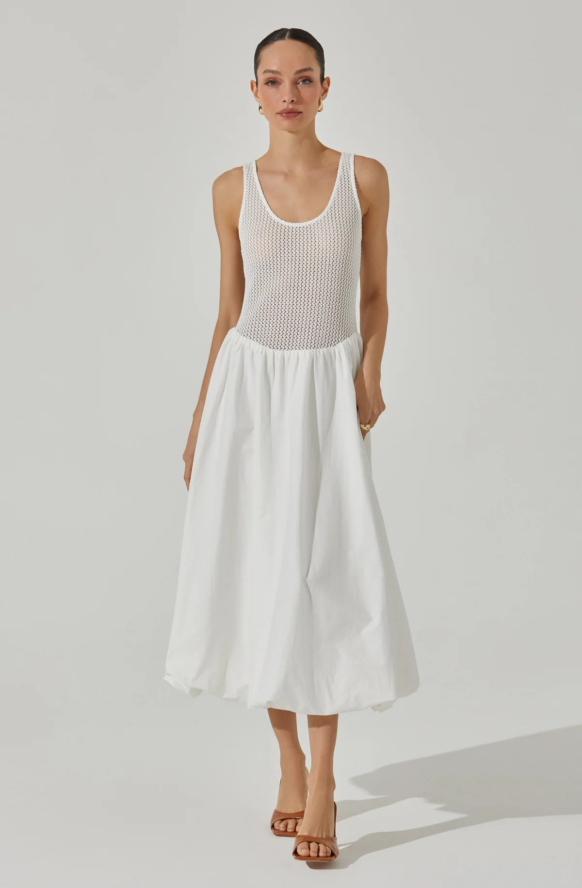 Contrast Bubble Hem Midi Dress | ASTR The Label (US)