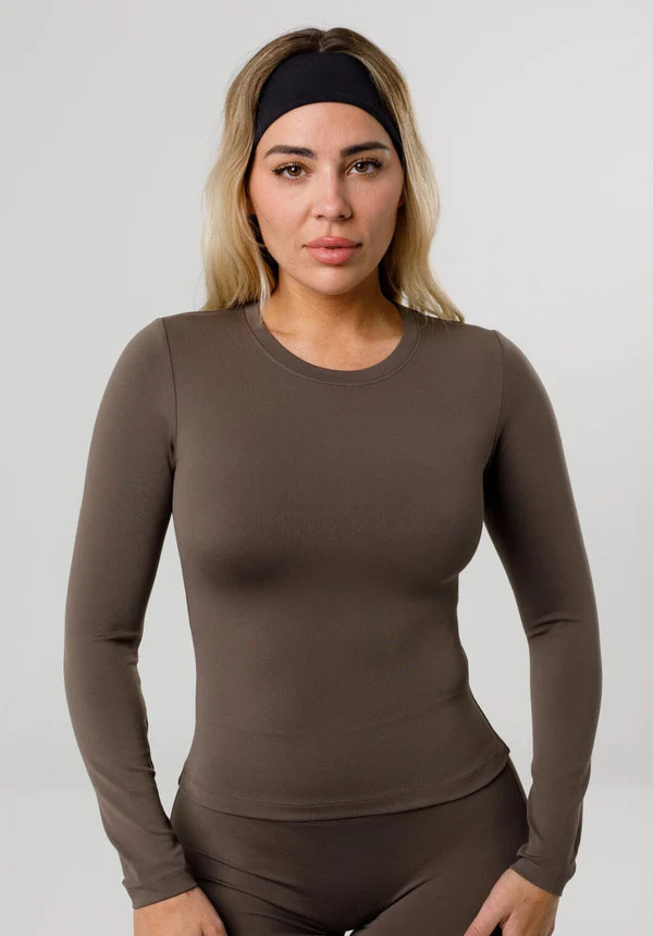 Reluna™ Full Length Long Sleeve Top Truffle | Paragon Fitwear
