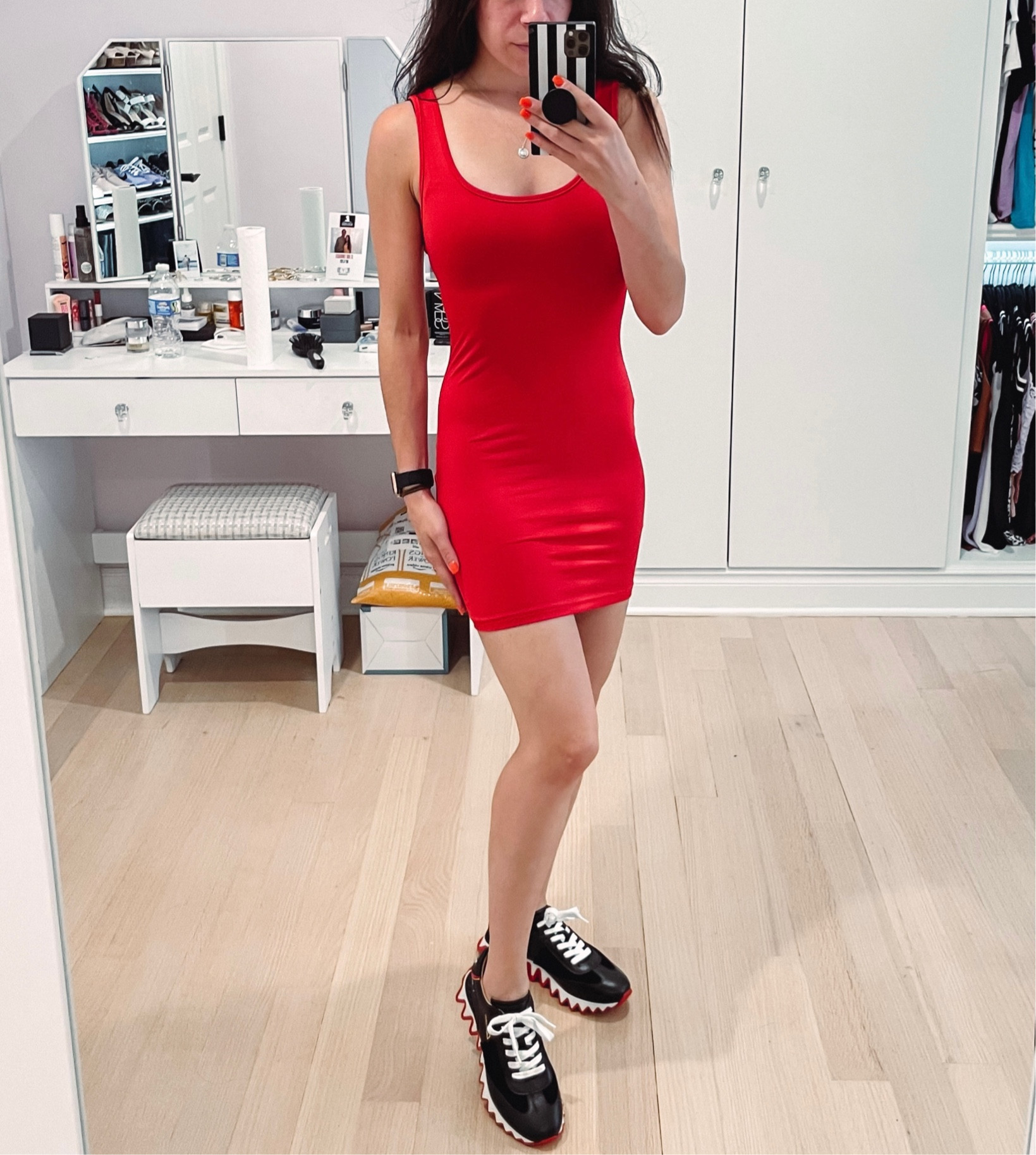 New casual red tank dress perfect for layering in the cooler months and to match my designer sneakers. 

#LTKstyletip #LTKSeasonal #LTKunder50