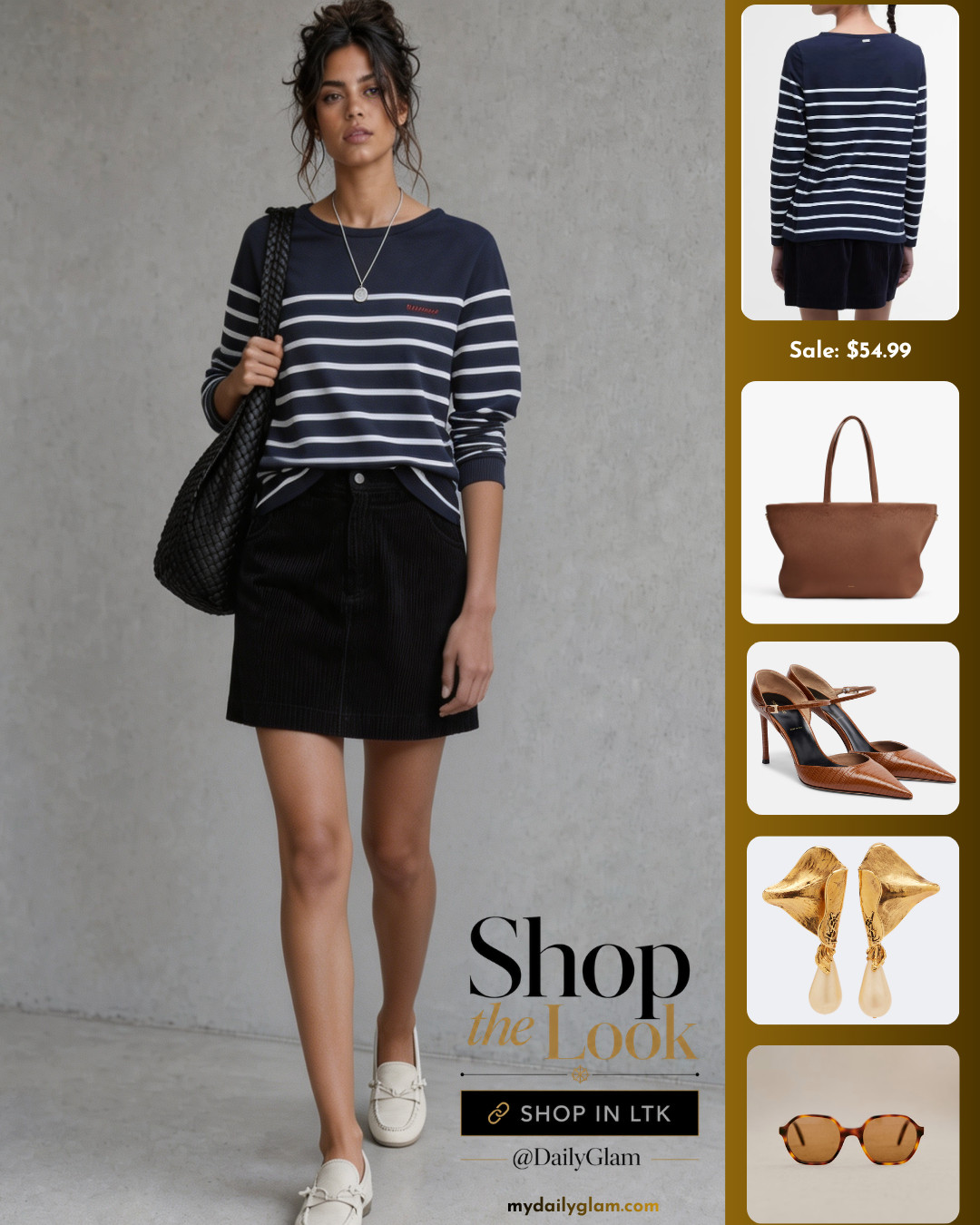 Cozy Preppy Striped Sweatshirt Mini Skirt Casual Fall Outfit

：#PreppyStyleOutfits #CasualSweatshirtLook #MiniSkirtFashion #FallEverydayOutfits #StripedTop 

 #LTKootd #LTKOver40 #LTKWorkwear