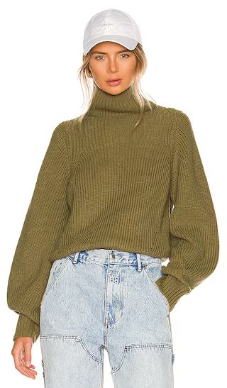 Raylee Turtleneck Sweater in Dusky Green | Revolve Clothing (Global)