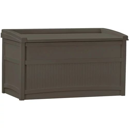 Suncast Outdoor 50 Gallon Resin Deck Box with Seat, Java Brown - Walmart.com | Walmart (US)