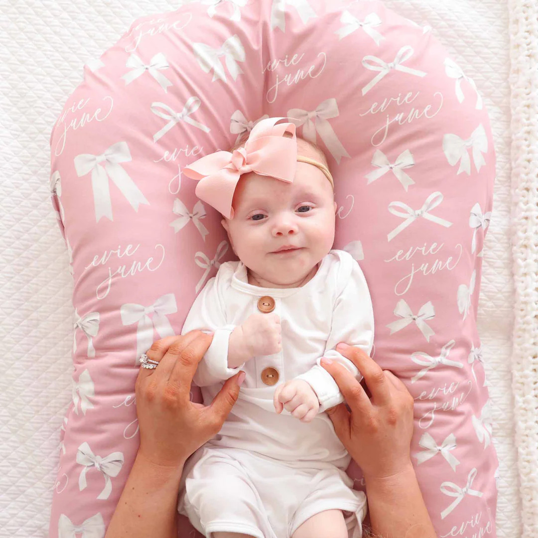 Bow Personalized Baby Name Swaddle Blanket | Caden Lane