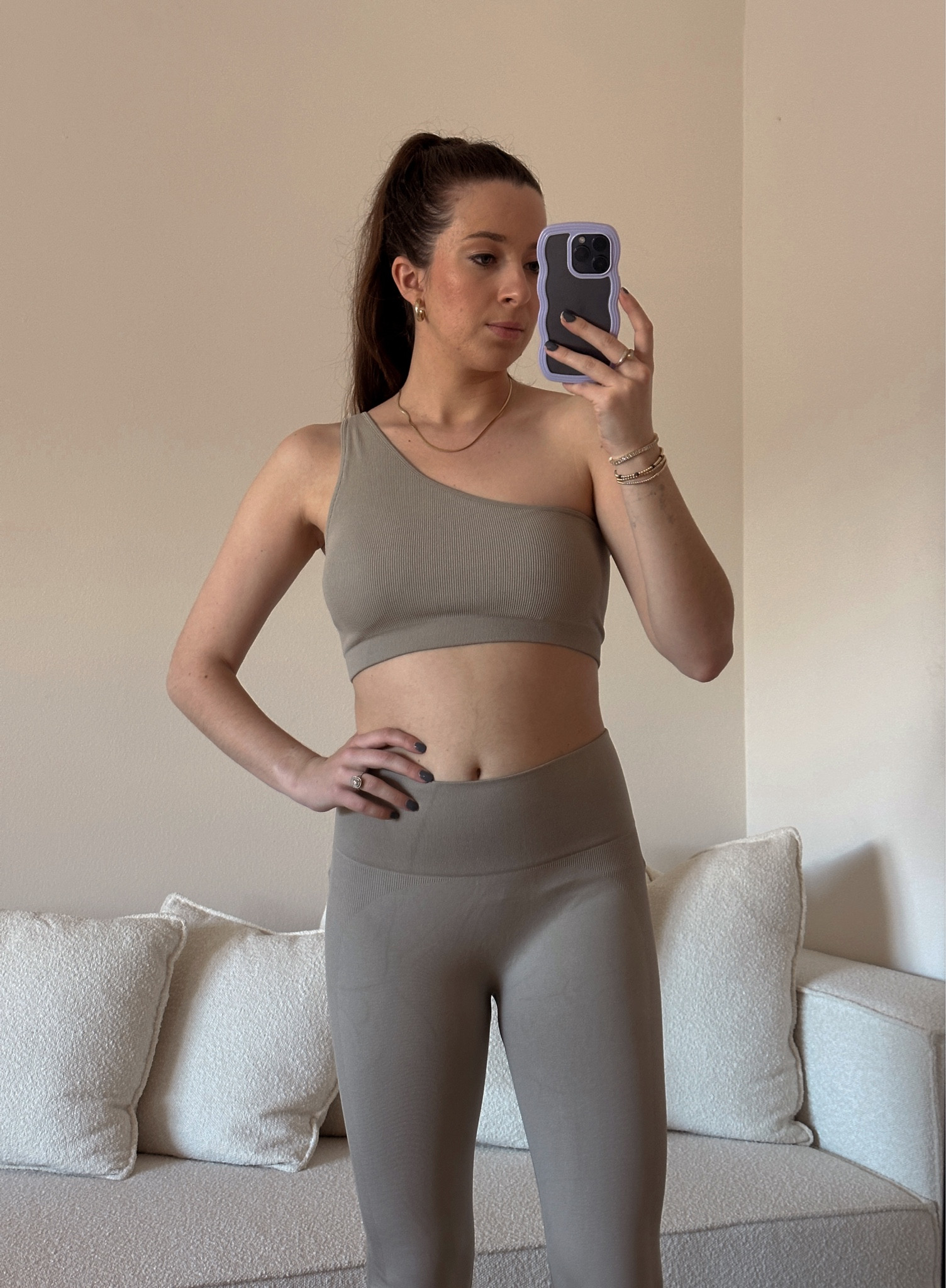 Cutest off the shoulder workout set! Size up, this runs really small! 

#LTKfitness #LTKfindsunder50