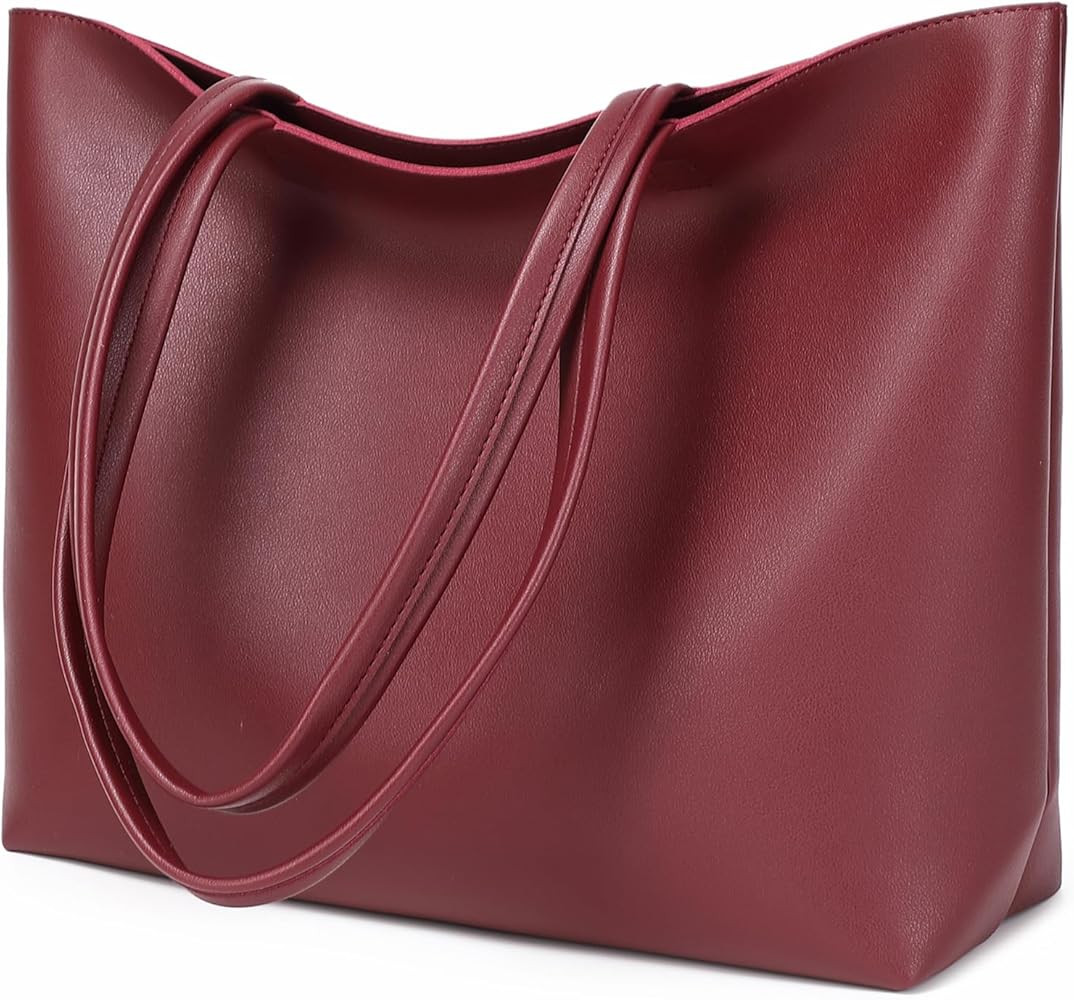 MEEGIRL Ladies Tote Bags Simple PU Leather Handbags Work School Shopping Bags for Women with Zip ... | Amazon (UK)