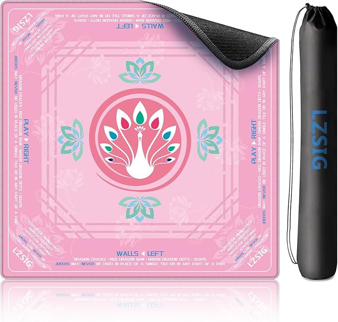 Mahjong Mat 33"x33" - Non-Slip Noise Reduction Gaming Mat with Beginner Rules for American Mahjon... | Amazon (US)