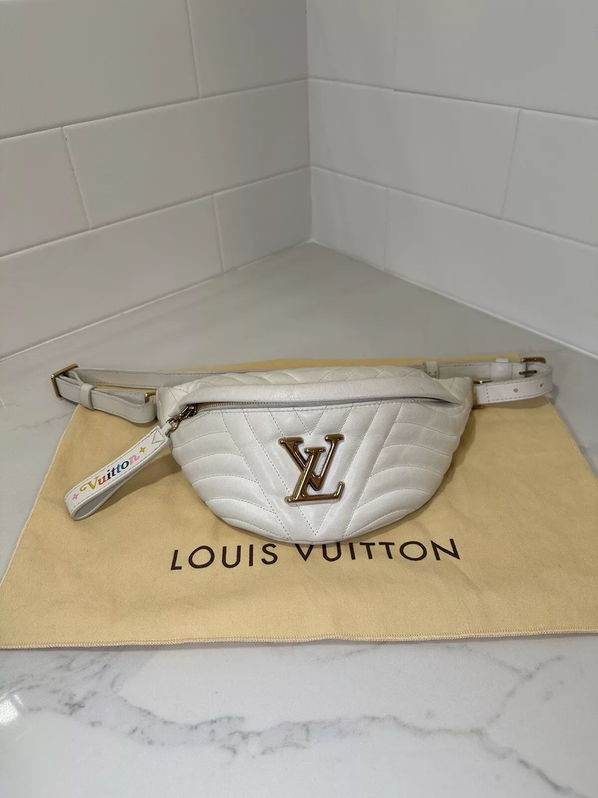 LOUIS VUITTON New Wave Bumbag Belt Bag White (entrupy authentication) | eBay US