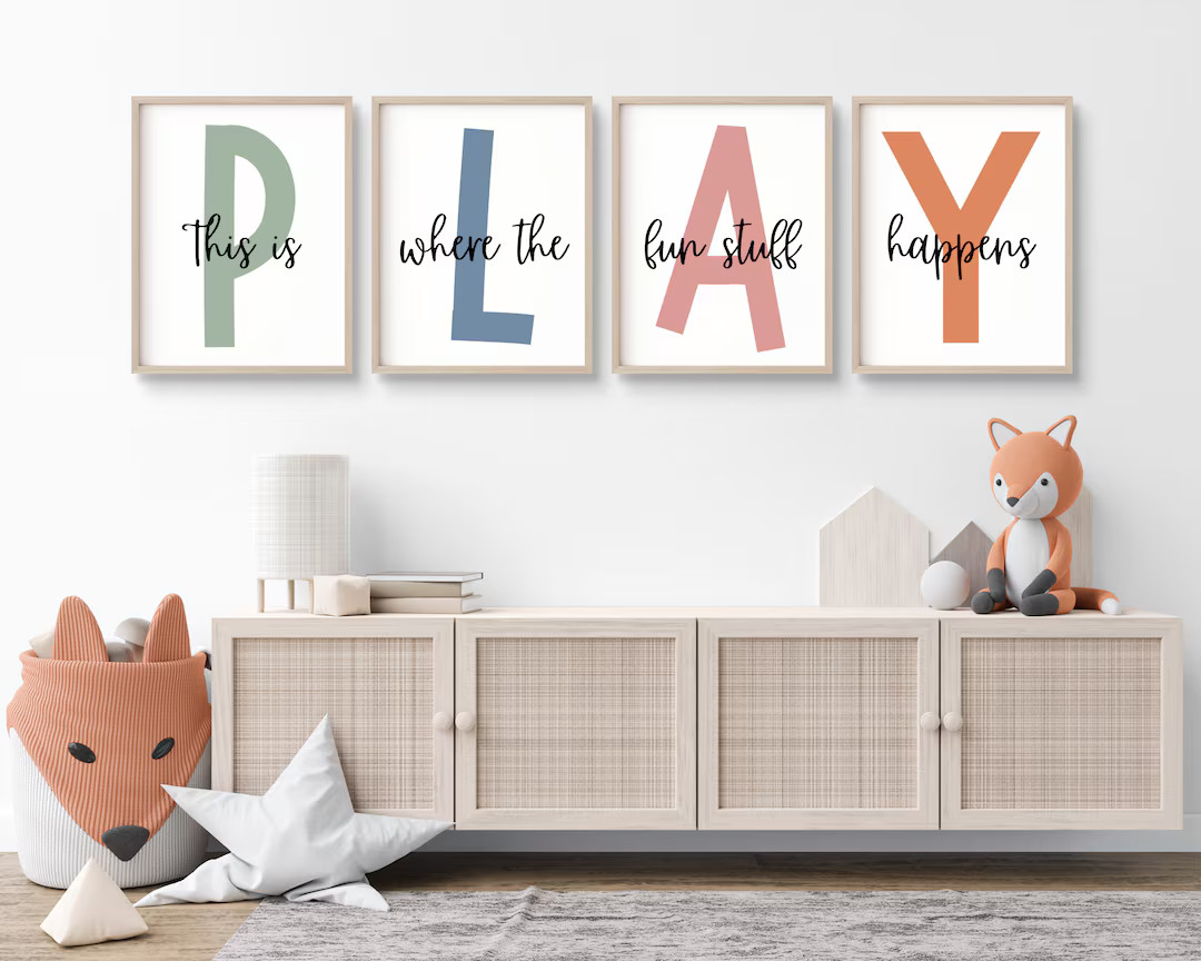This is Where the Fun Stuff Happens Set of Playroom Prints Playroom Wall Decor Nursery Wall Art P... | Etsy (US)