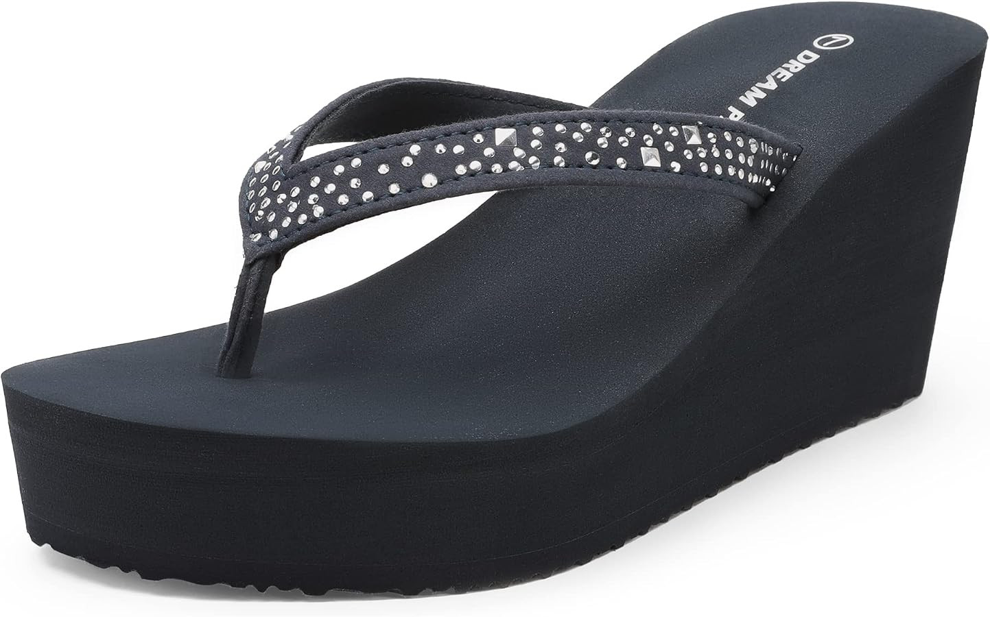 DREAM PAIRS Women's Platform Flip Flop Rhinestones Arch Support Comfortable Soft Cushion Wedge Fl... | Amazon (US)