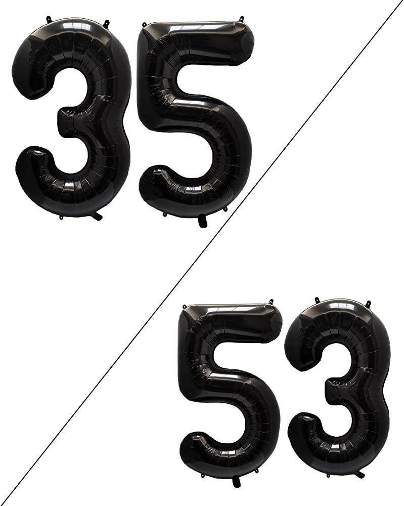 AULE 40 Inch Large 35 Balloon Numbers Black, Big Foil Number Balloons, Giant Helium Happy 35th Bi... | Amazon (US)