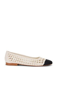Dolce Vita Catia Flat in Bone & Black Woven Stella from Revolve.com | Revolve Clothing (Global)