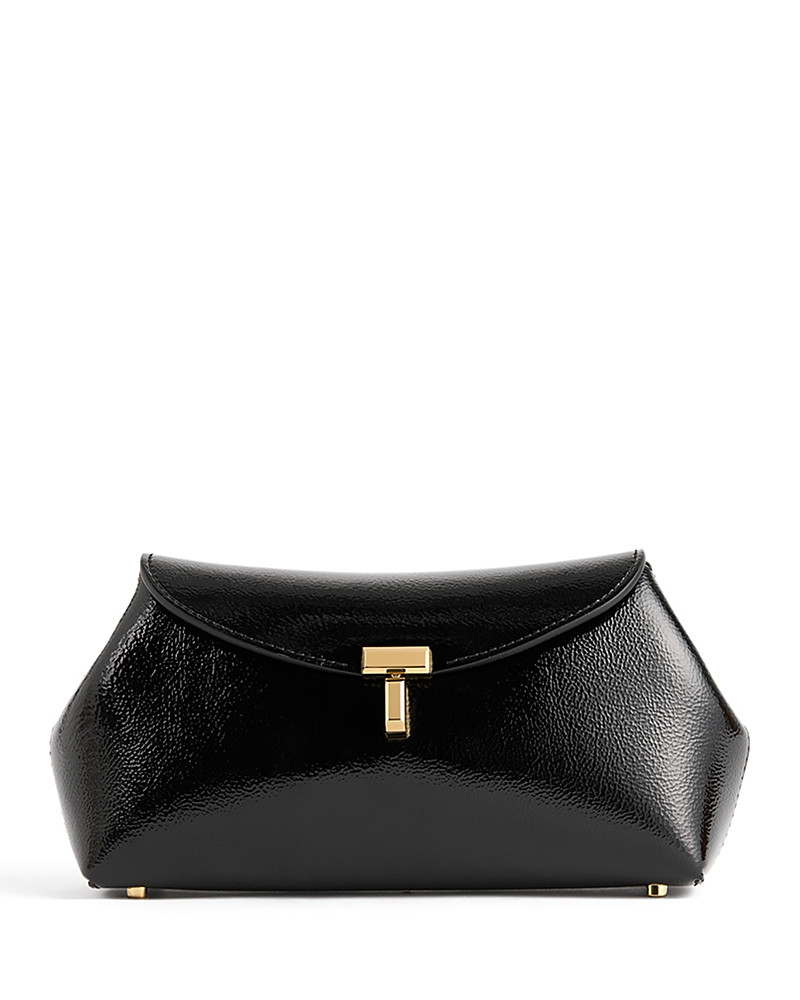 Toteme Mini T-Lock Glossy Leather Naplack Clutch | Bloomingdale's (US)