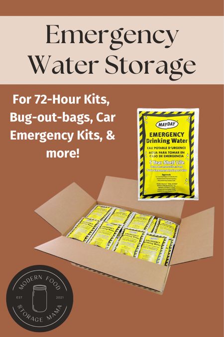 Do you have emergency water? How about a 72-hour kit? These are often called bug-out bags, go bags or evacuation bags. 

I love these emergency water pouches because they are easy to transport, can be left in a vehicle, and have a five-year shelf life!

#LTKhome #LTKfindsunder50 #LTKitbag