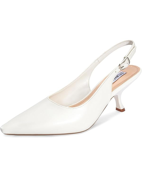 STUNAHOME Slingback Heels for Women Closed Pointed Toe Kitten Pumps Fashion Low Heel Wedding Casu... | Amazon (US)