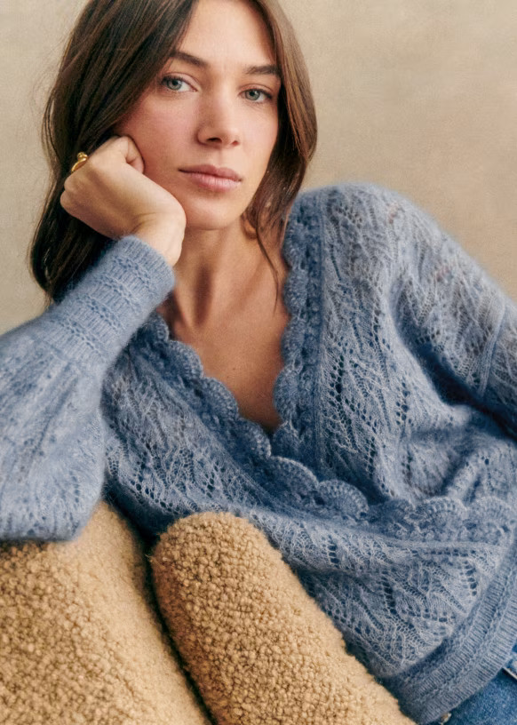 Nathalia Jumper - Ice Blue  - Kid mohair - Sézane | Sezane Paris - US