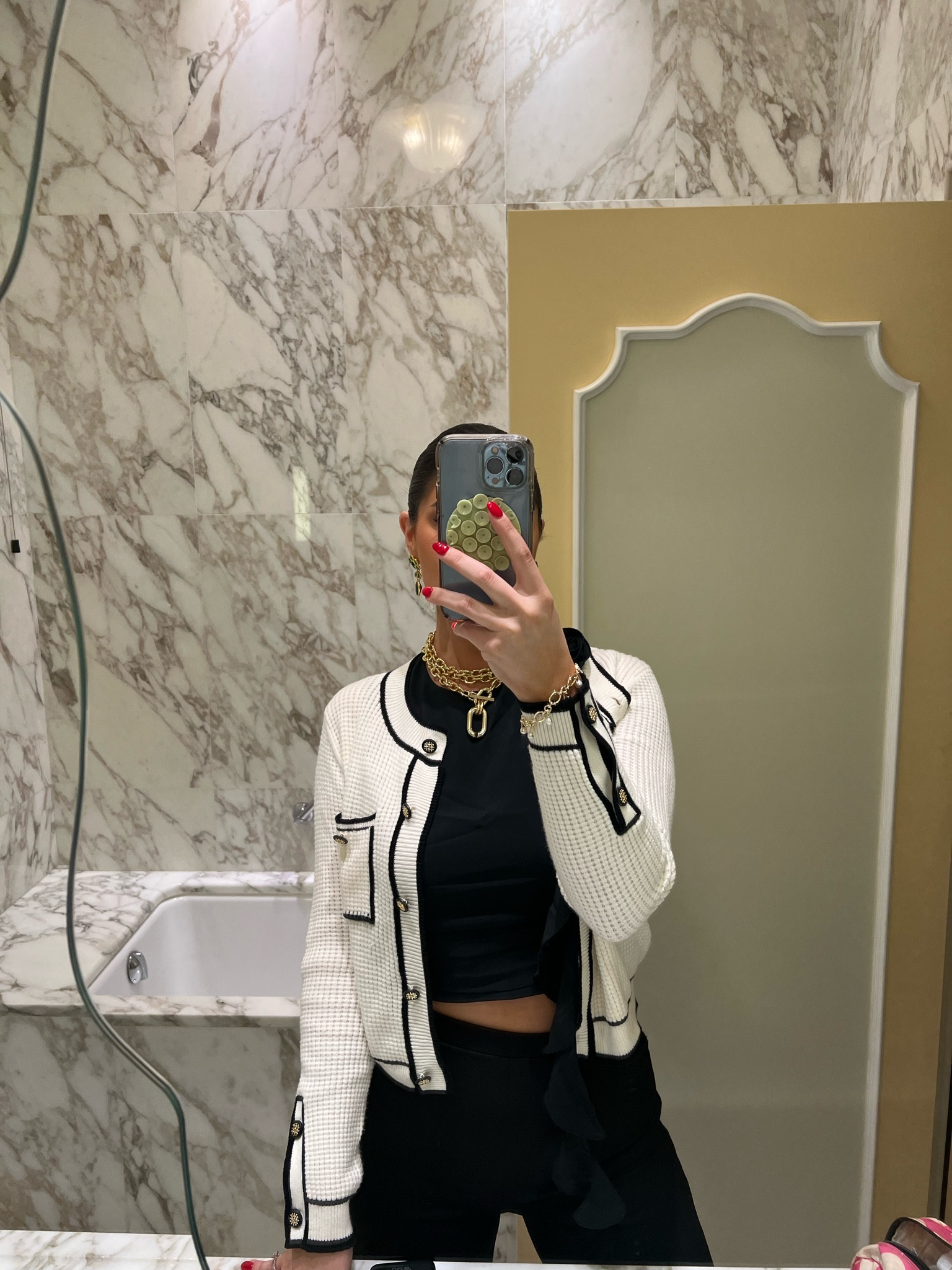 Loved this chic look I wore yesterday in Italy! You cannot go wrong with a button up cardigan and an all black look. These trousers are great if you’re tall like me! 

#LTKSeasonal #LTKstyletip #LTKtravel