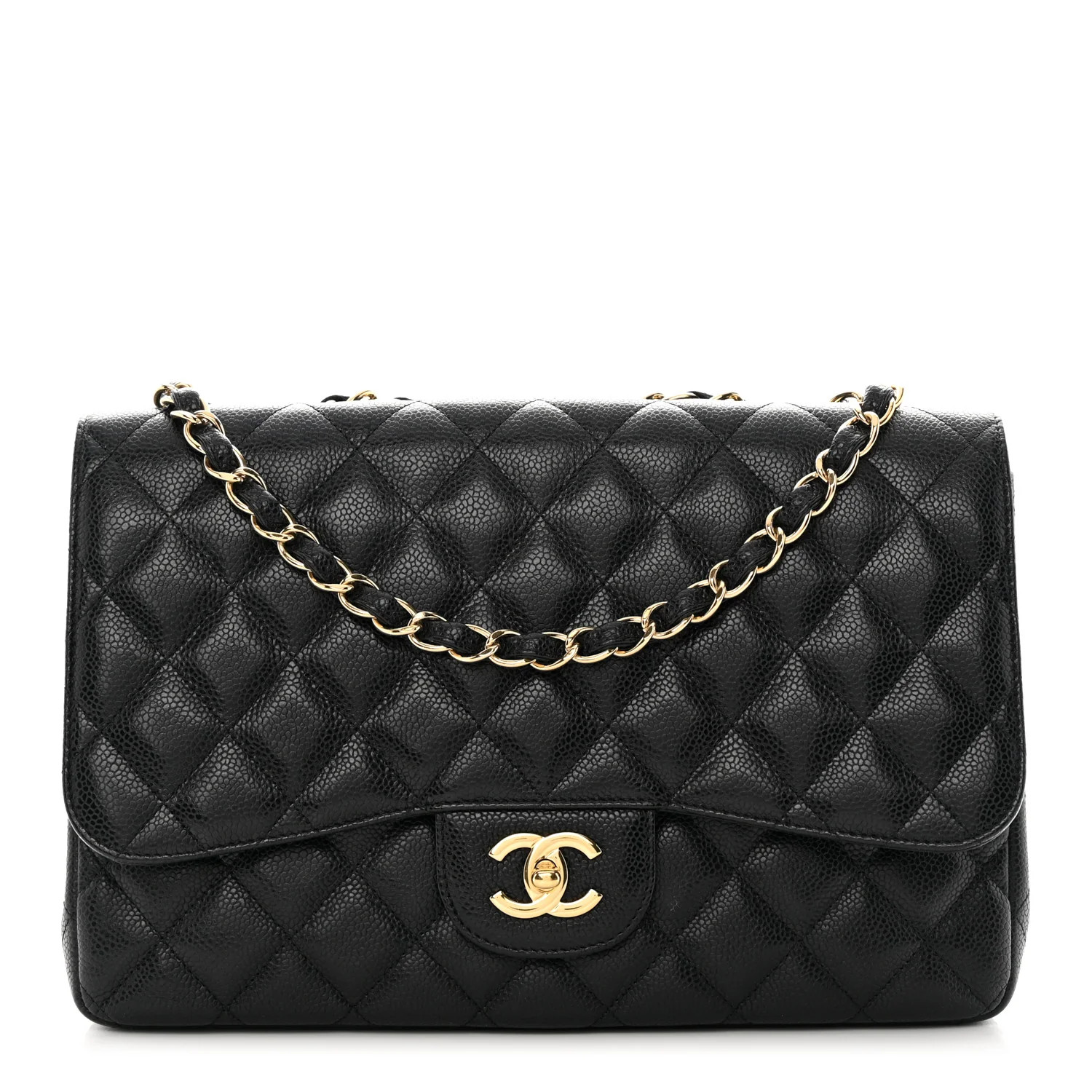 Caviar Quilted Jumbo Single Flap Black | FASHIONPHILE (US)