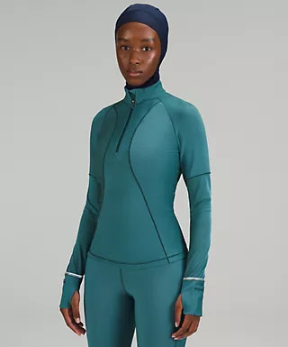Two-Tone Ribbed Running Half Zip | Women's Long Sleeve Shirts | lululemon | Lululemon (US)