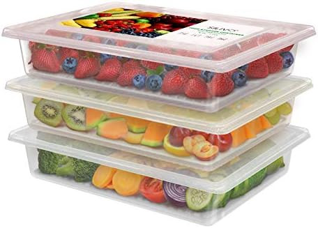 Refrigerator Organizer Bins Produce Saver - 2.5L x 3 SILIVO Fridge Storage Containers with Remova... | Amazon (US)