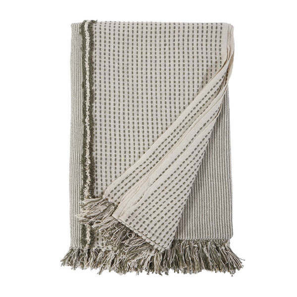 Jagger Oversized Striped Throw Blanket  - Ivory /  Moss
     
  20% OFF | Scout & Nimble