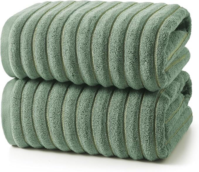 REDKISS 2 Pack Large Bath Towels 31×63 inches, 100% Cotton, Super Soft and Absorbent, Quick-Dry ... | Amazon (US)