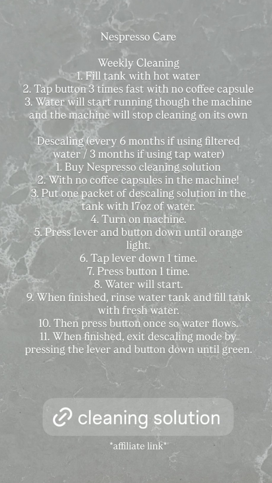  NESPRESSO CARE!!! Read caption on post. Linking my Nespresso cleaning solution and another product I like to use to clean my machine!

#LTKHoliday #LTKselfcare #LTKHome