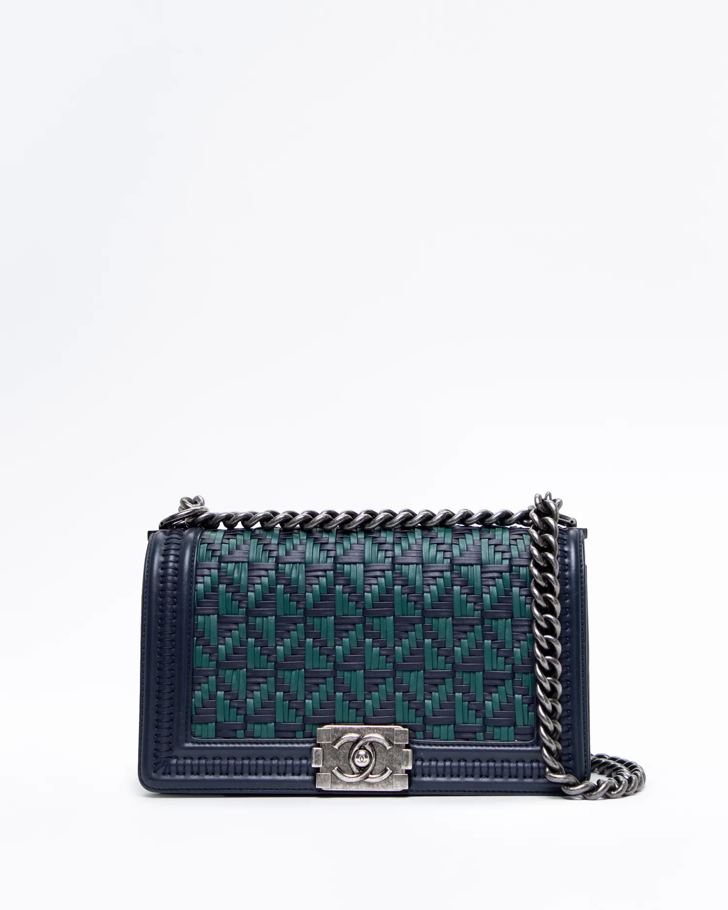 Lambskin Woven Old Medium Boy Bag | Vivrelle