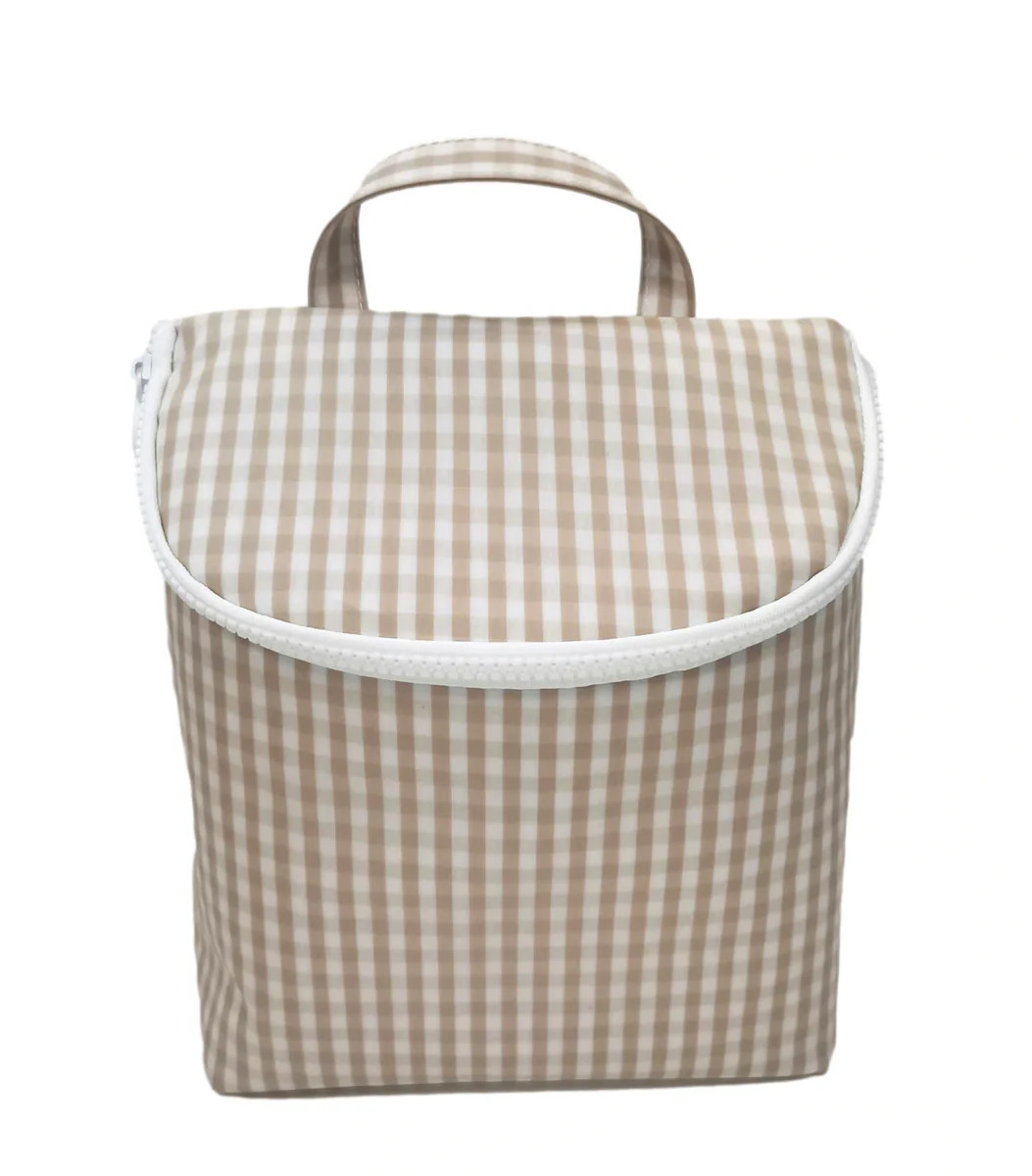 TAKE AWAY INSULATED BAG - Khaki Gingham | Lovely Little Things Boutique