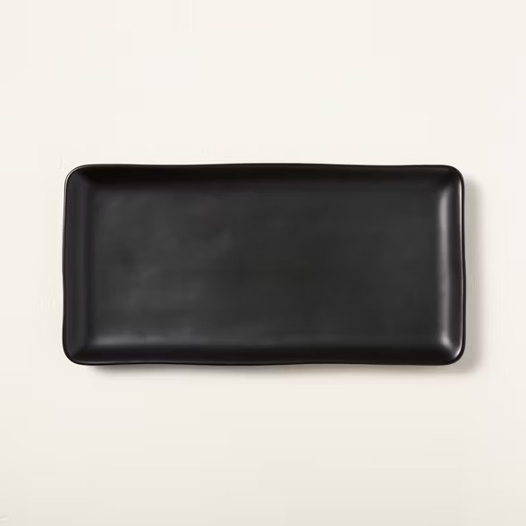 Rectangle Matte Stoneware Serve Tray Black - Hearth & Hand™ with Magnolia | Target