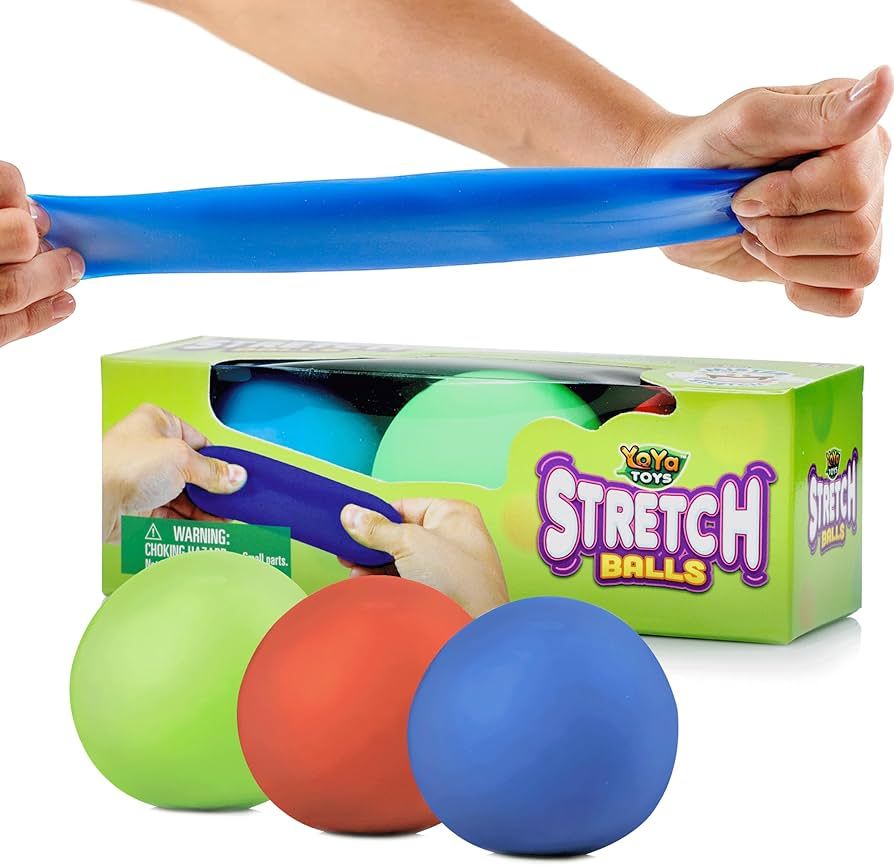 YoYa Toys Pull, Stretch and Squeeze Stress Balls - 3 Balls, Elastic Sensory Balls for Stress and ... | Amazon (US)