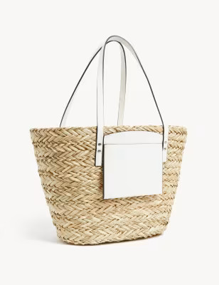 Straw Striped Tote Bag | Marks and Spencer US