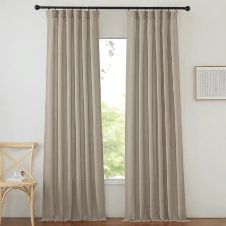 NICETOWN Linen Curtains 96 inches Long for Living Room, Faux Thick Linen Curtains Privacy Add Light Filtering Window Treatment, 50"x 96", Taupe, 2 Panels | Walmart (US)