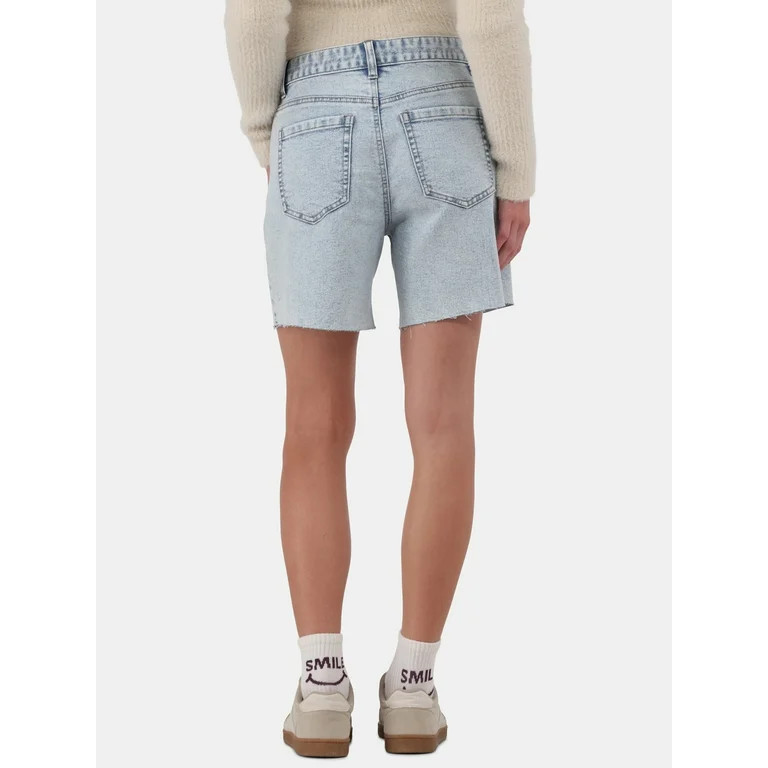 No Boundaries High-Rise Cutoff Jorts, 6” Inseam, Women's - Walmart.com | Walmart (US)