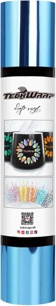 TECKWRAP Chrome Light Blue Adhesive Craft Vinyl Roll 1ftx5ft | Amazon (US)