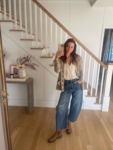 Outfit of the Day! These horseshoe jeans are so amazing by Citizen of Humanity. My blouse and necklace are from Sezane. My Sam Edelman boots are on major sale. #casualworkwear #ootd

#LTKstyletip #LTKshoecrush #LTKsalealert