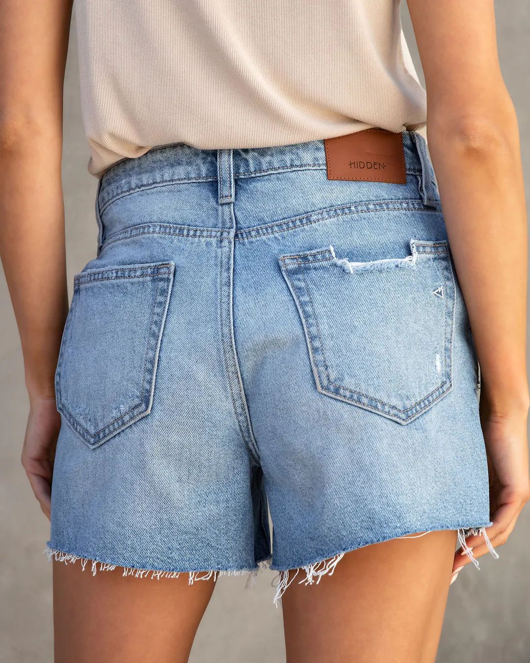 Stassi High Rise Distressed Mom Jean Shorts | VICI Collection