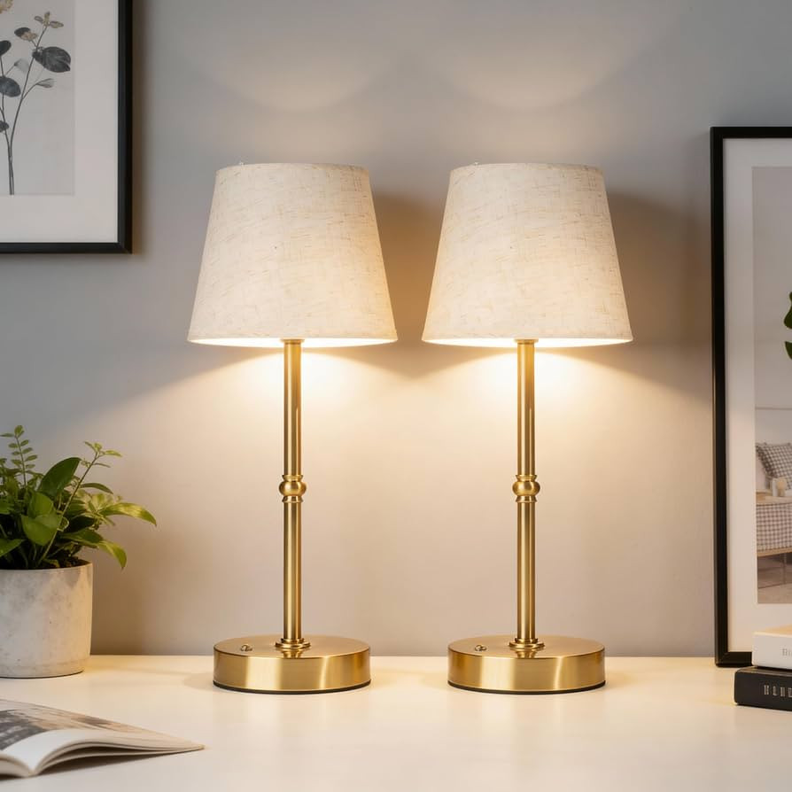 Cordless Table Lamp Rechargeable, LED Table Lamps with Touch Control, Stepless Dimmable Bedside L... | Amazon (US)