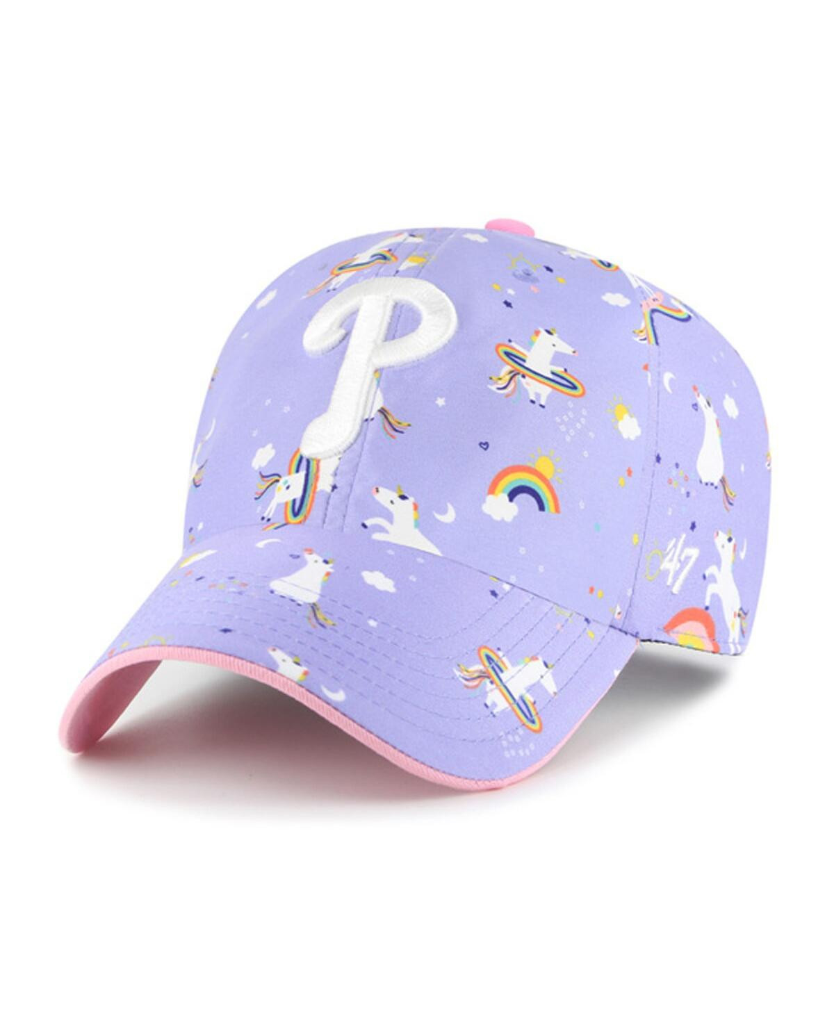 '47 Brand Big Girls Lavender Philadelphia Phillies Unicorn Clean Up Adjustable Hat - Lavender | Macy's