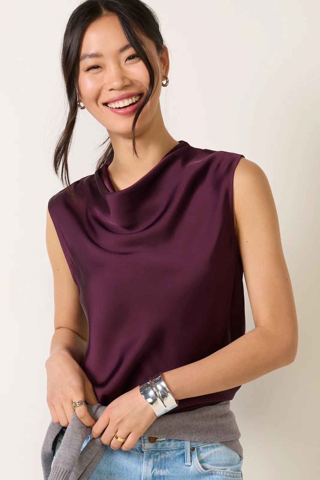 Taylor Satin Blouse | Evereve