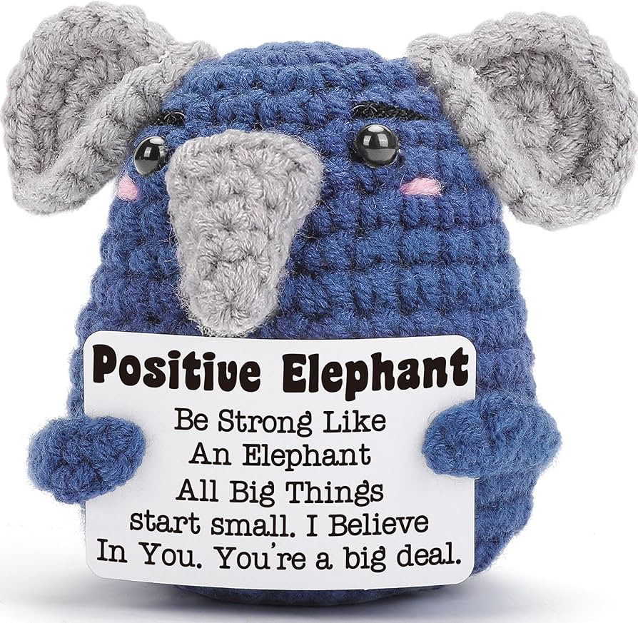 Mini Crochet Elephant Gifts, Handmade Emotional Inspirational Support Perfect for Easter Basket S... | Amazon (US)